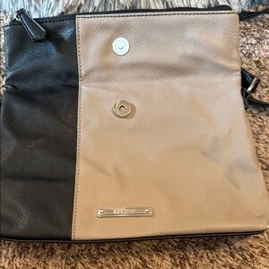 Nine West Black and Beige Two-Tone Crossbody Bag